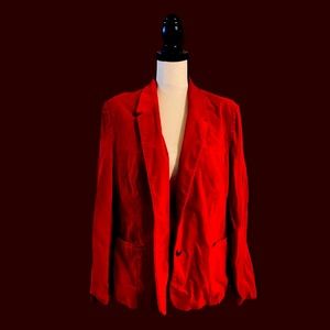 VINTAGE || 1990s RED VELVET BLAZER